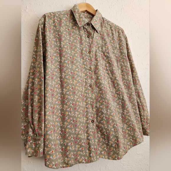 Vintage Cherokee Floral Button Down Longsleeve Shirt - Picture 2 of 4